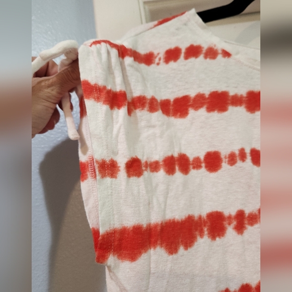 Women's Talbots Orange/Coral Striped Shirt, Size L - Picture 6 of 11